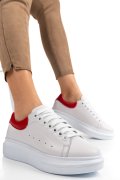 PANTOFI SPORT ALB ROSU PIELE NATURALA 2S7701684