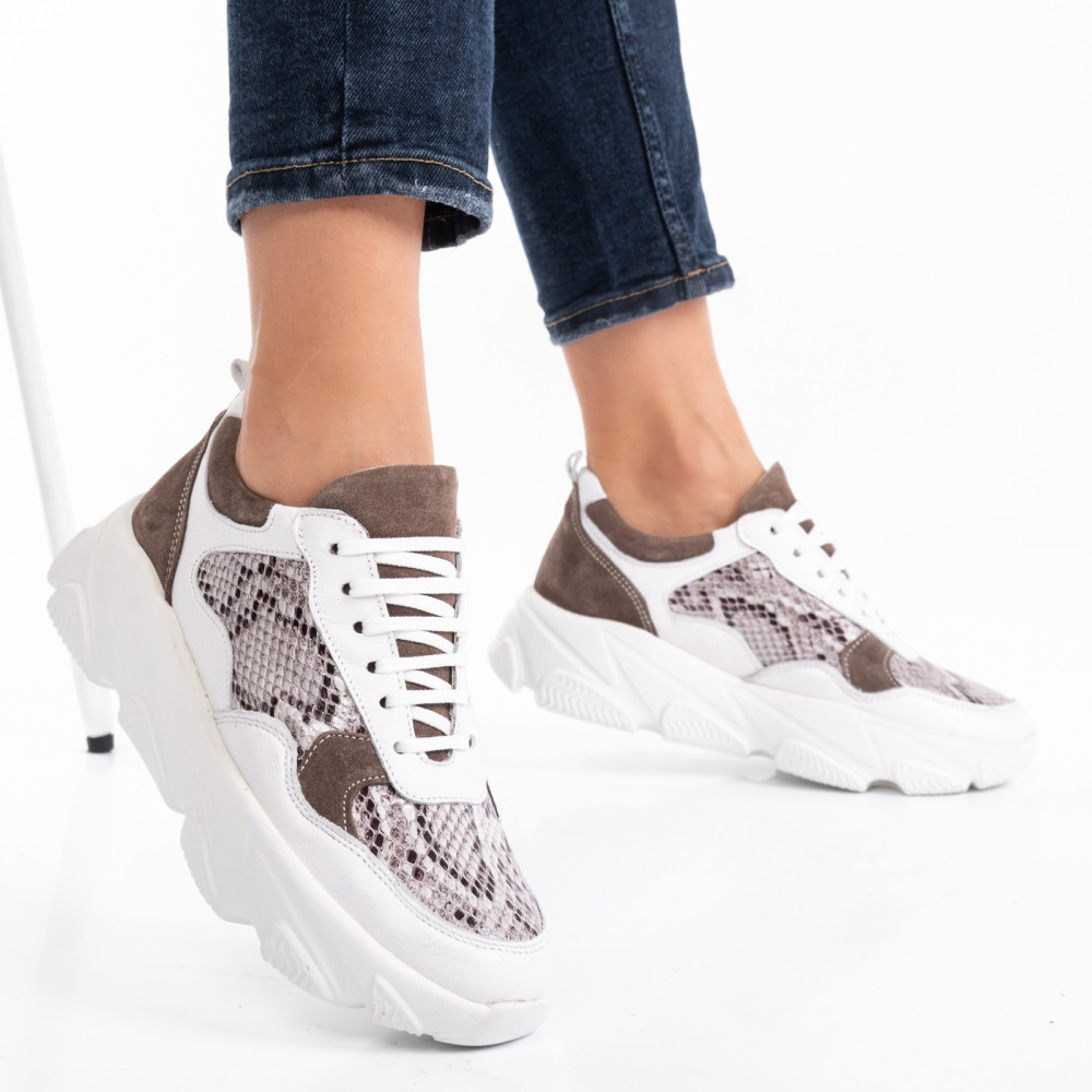 PANTOFI SPORT ALB MARO PIELE NATURALA 2S7711606NP-CRO