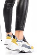 PANTOFI SPORT ALB GALBEN PIELE NATURALA 2S7711621NP