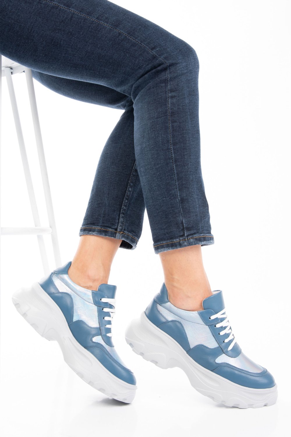 PANTOFI SPORT ALBASTRI PIELE NATURALA 2S7711614NP