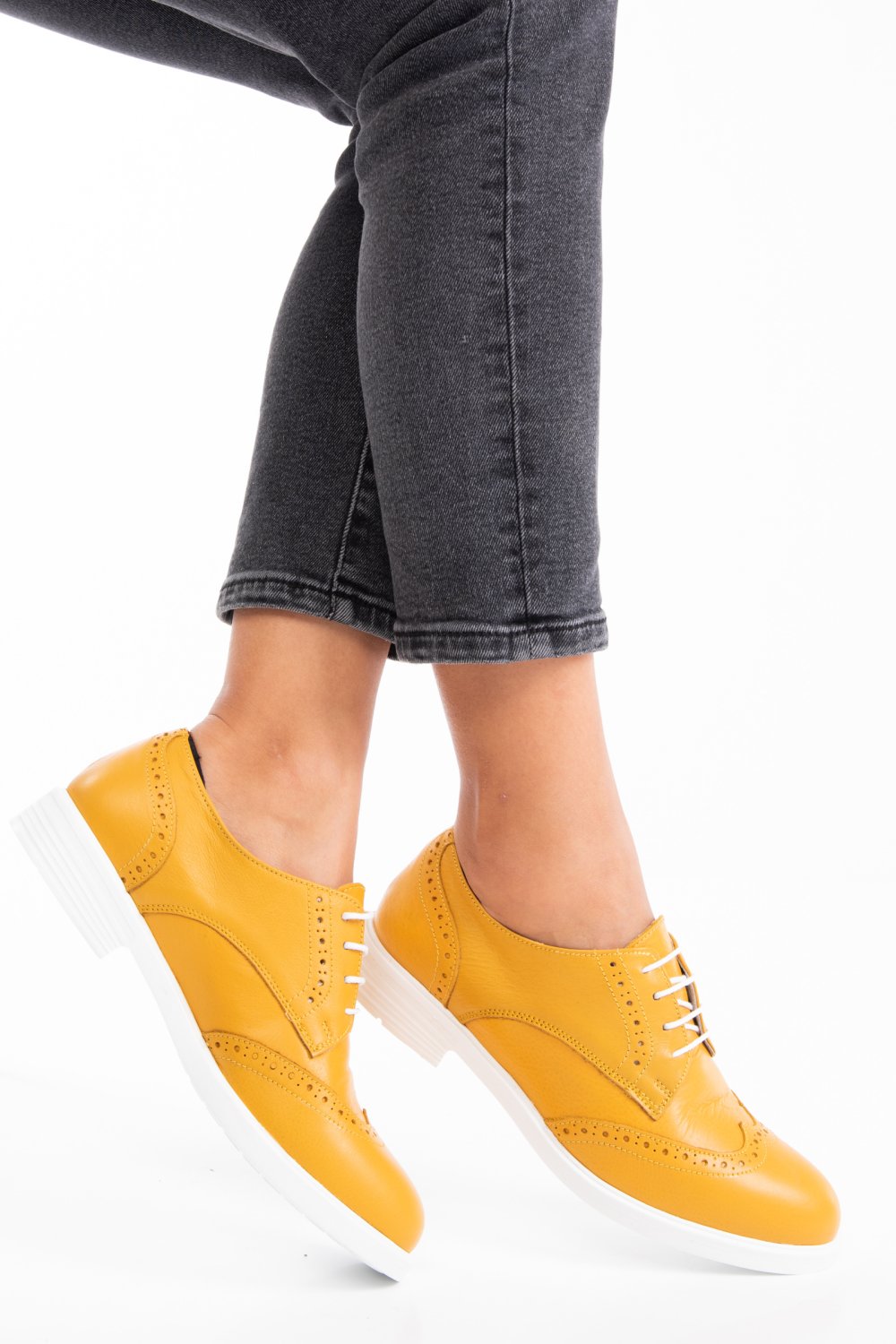 PANTOFI GALBENI PIELE NATURTALA 2SP11698NP