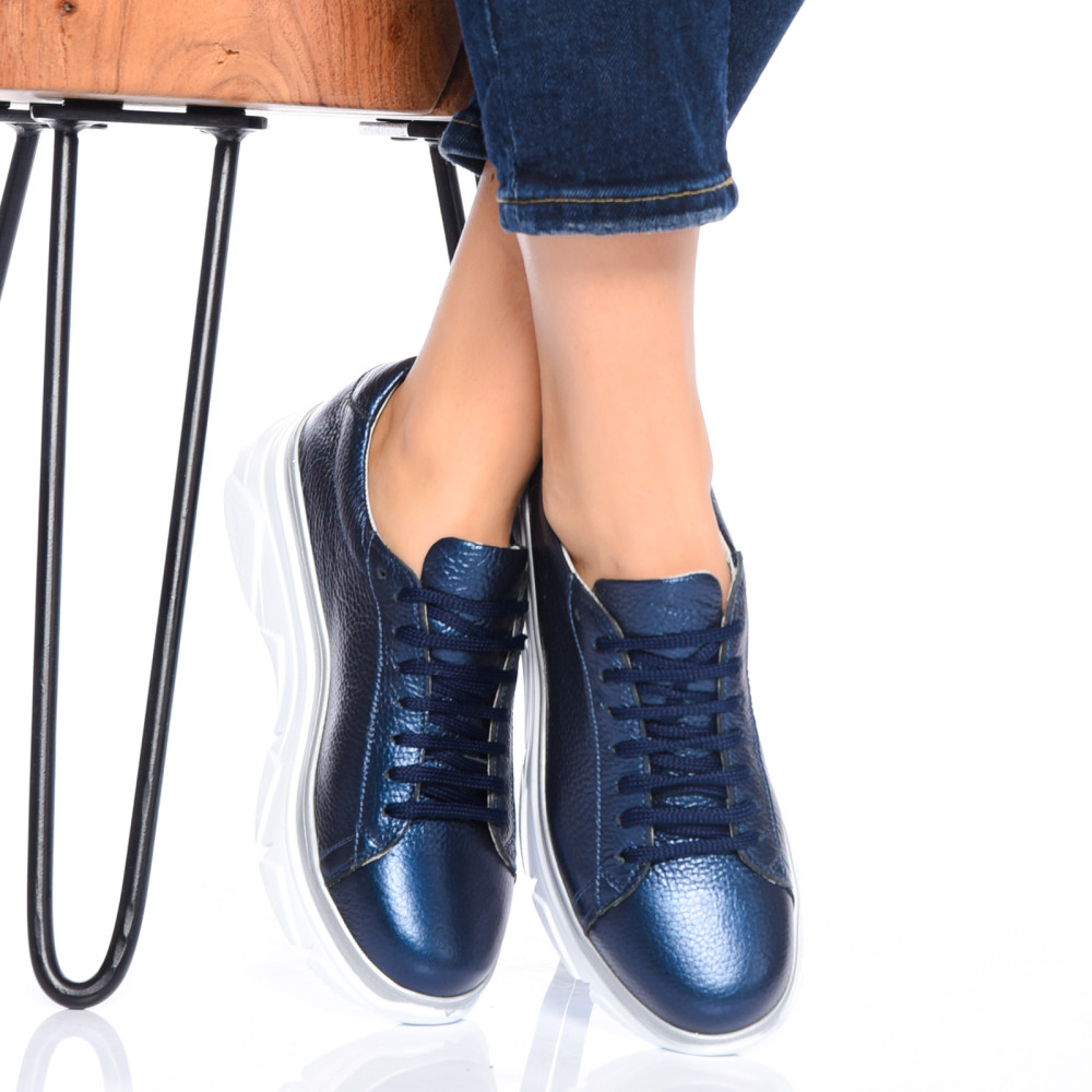 PANTOFI SPORT BLEUMARIN ARGINTIU PIELE NATURALA 2S7701677MIM