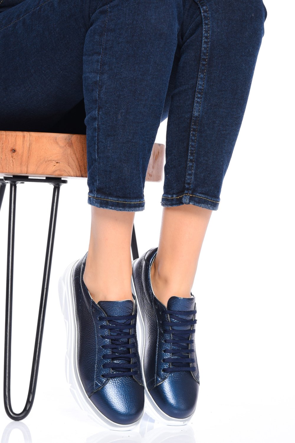 PANTOFI SPORT BLEUMARIN ARGINTIU PIELE NATURALA 2S7701677MIM