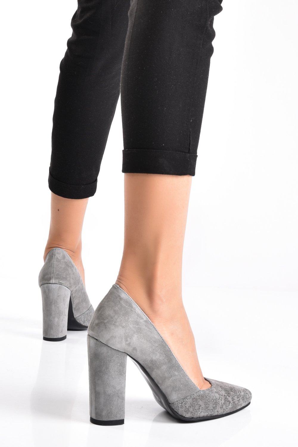 PANTOFI GRI PIELE NATURALA INTOARSA 1S77985