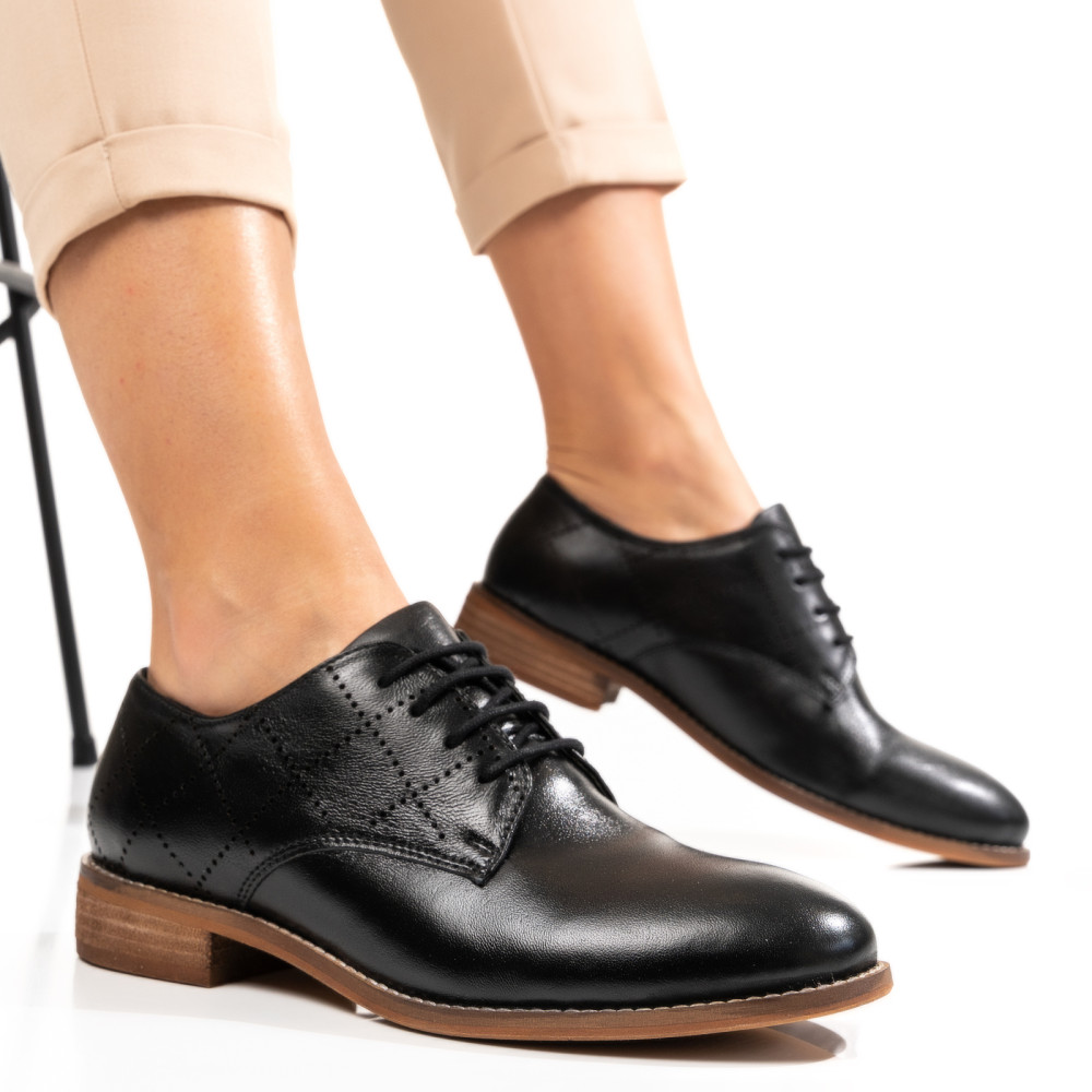PANTOFI CASUAL FEMEI PIELE NATURALA NEGRI 8S77888