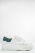 PANTOFI SPORT DAMA PIELE NATURALA  ALB VERDE  3S77001B
