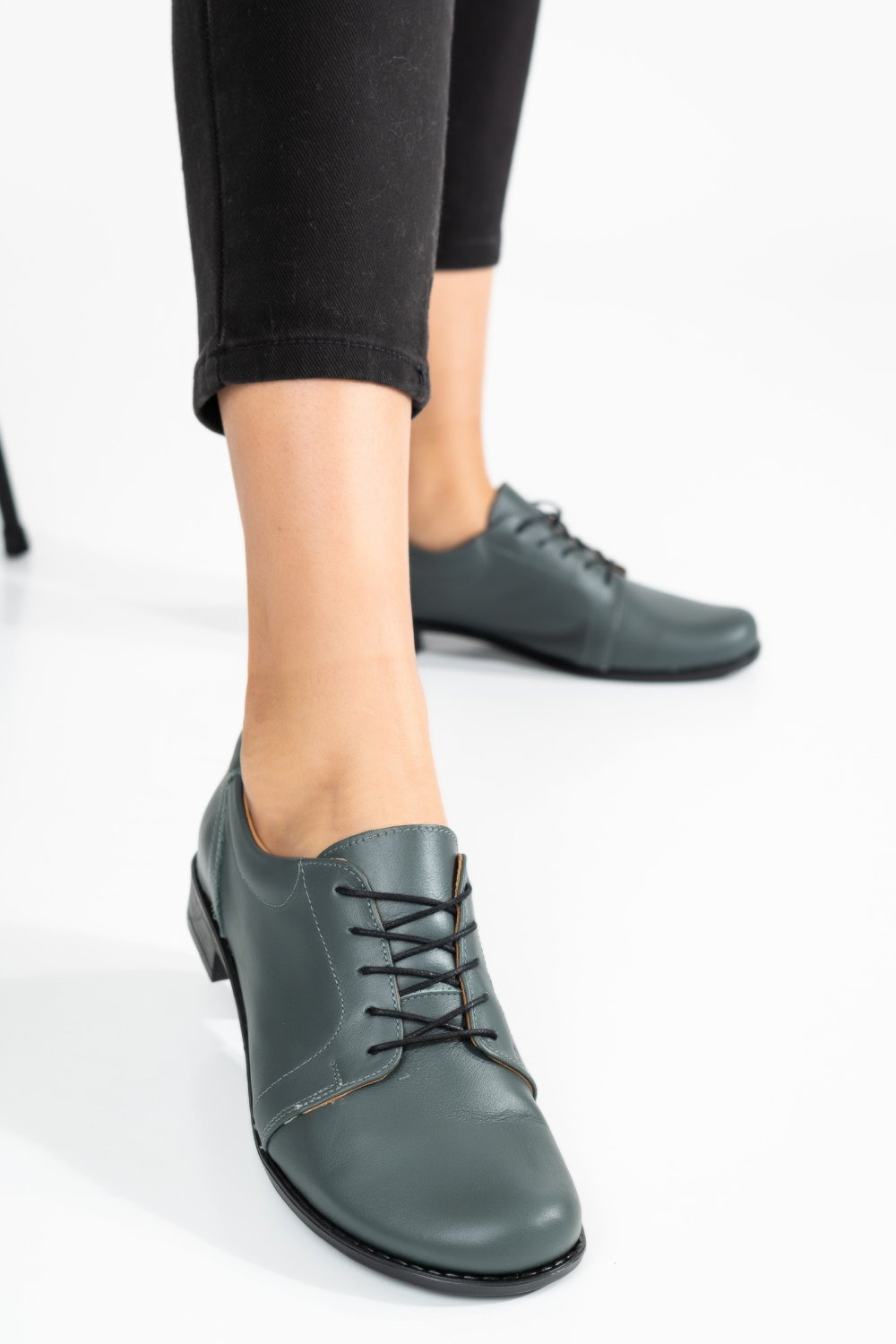 PANTOFI VERDE INCHIS PIELE NATURALA 2S77024