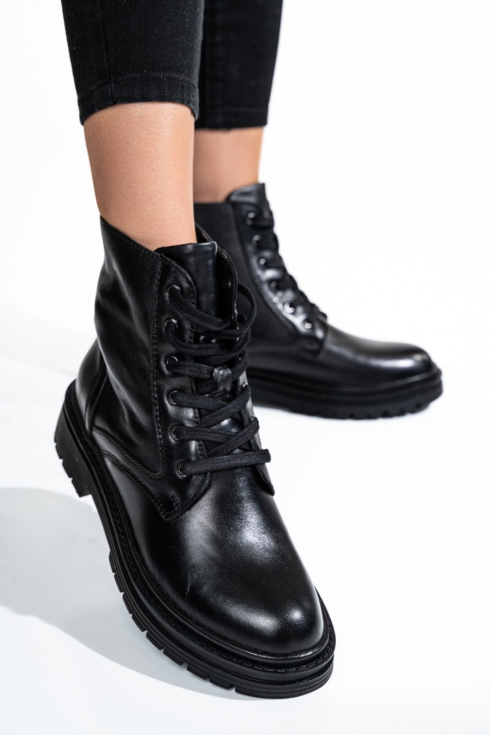 GHETE FEMEI PIELE NATURALA NEGRE 8S77514