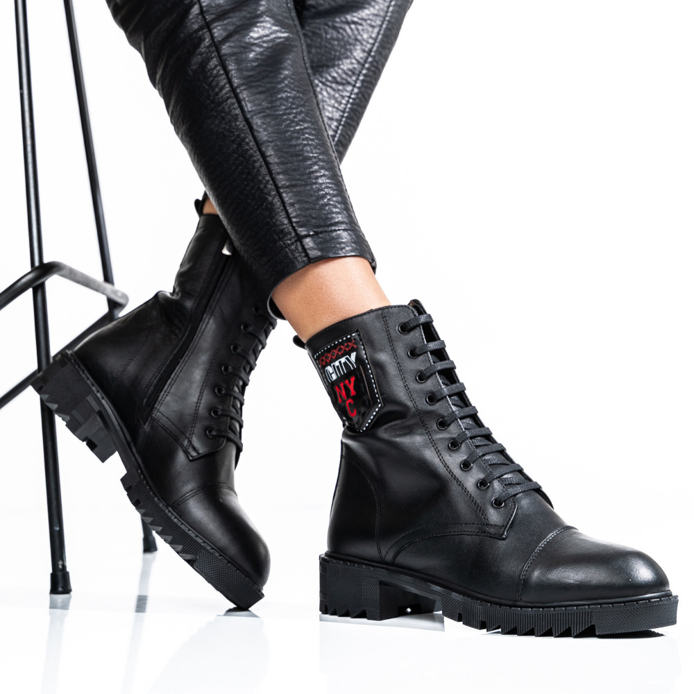 GHETE NEGRE PIELE NATURALA 0PC903