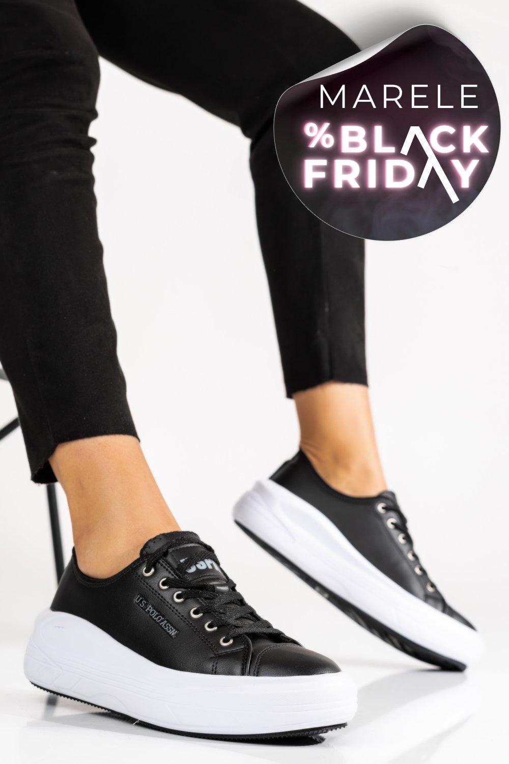 U.S. POLO ASSN, PANTOFI SPORT BLACK CLEME