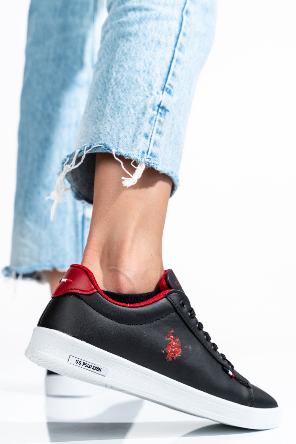 U.S. POLO ASSN, PANTOFI SPORT BLACK-RED FRANCO-GSN