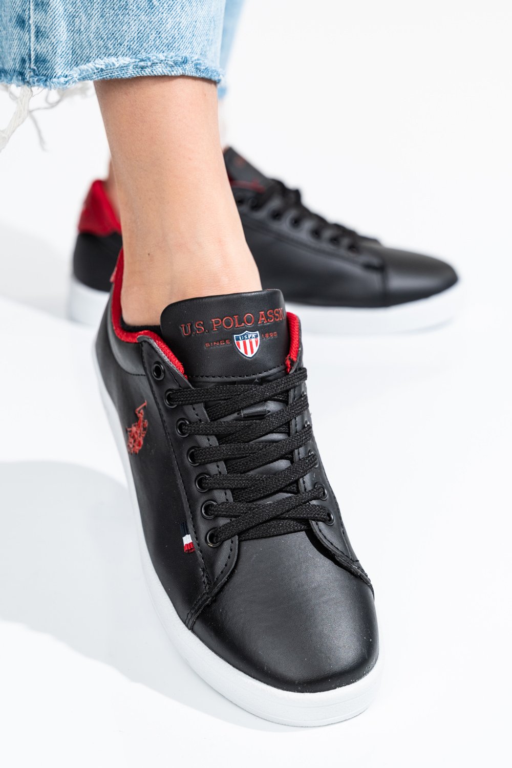 U.S. POLO ASSN, PANTOFI SPORT BLACK-RED FRANCO-GSN