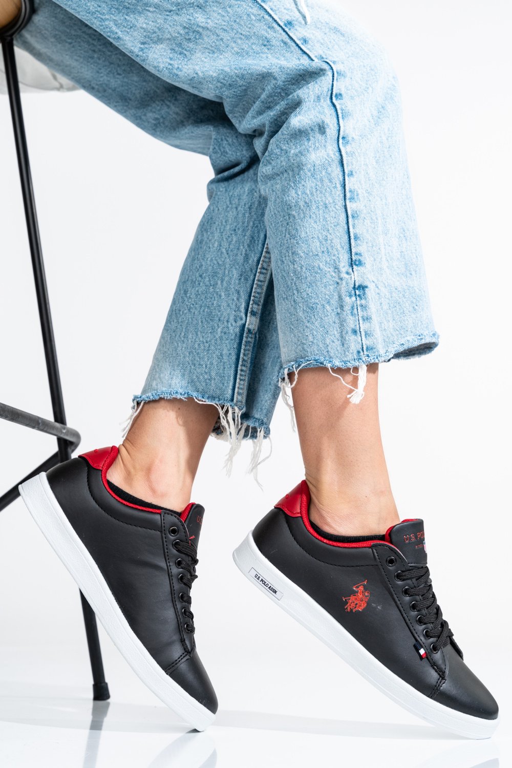 U.S. POLO ASSN, PANTOFI SPORT BLACK-RED FRANCO-GSN