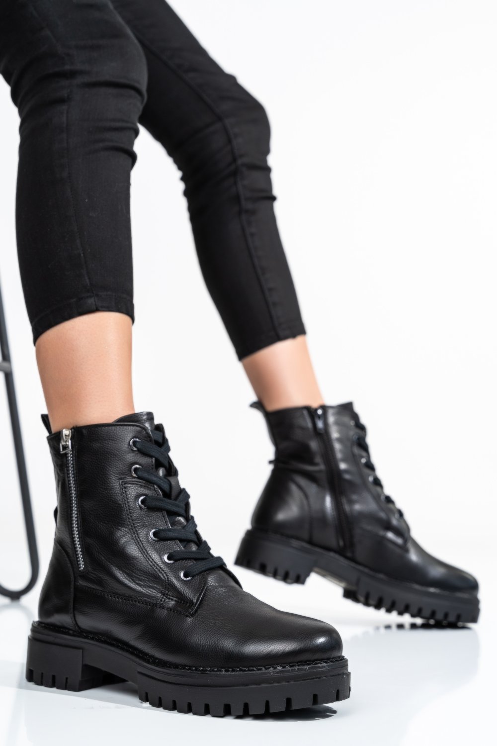 GHETE DAMA PIELE NATURALA NEGRE 9S77380
