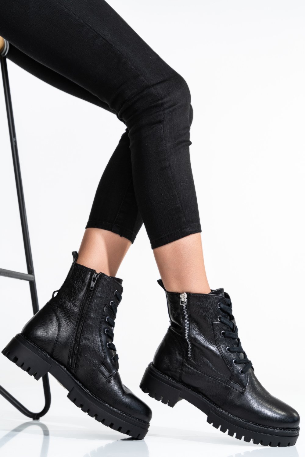 GHETE DAMA PIELE NATURALA NEGRE 9S77380