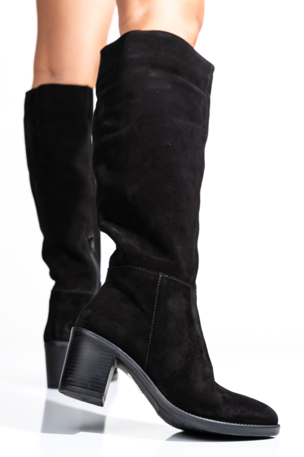 CIZME DAMA PIELE NATURALA INTOARSA NEGRE 9S77K5030