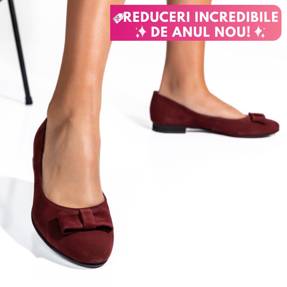 BALERINI VISINII PIELE NATURALA INTOARSA 4PC50C