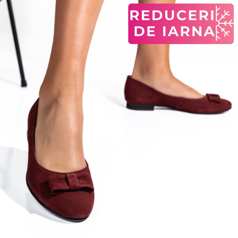 BALERINI VISINII PIELE NATURALA INTOARSA 4PC50C