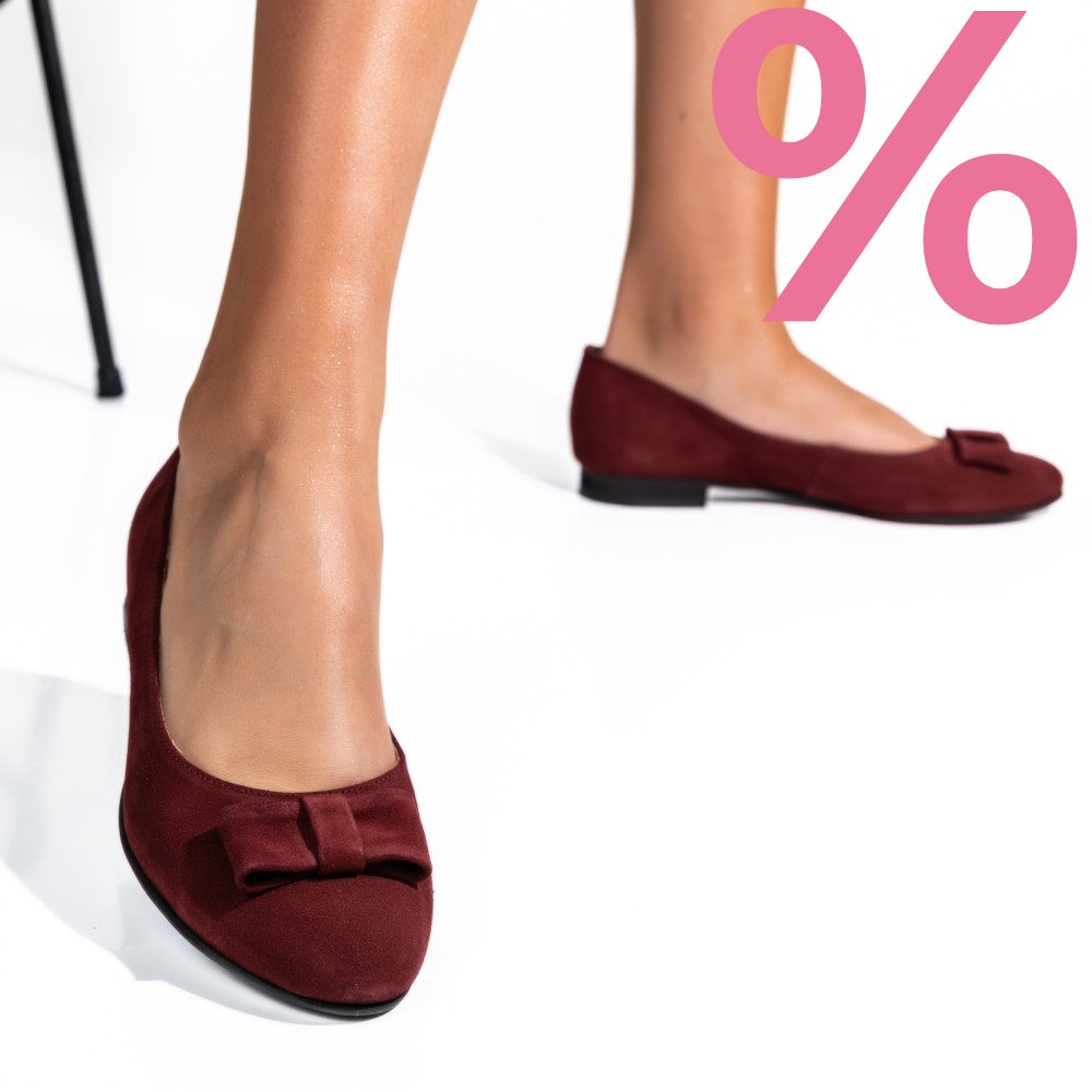 BALERINI VISINII PIELE NATURALA INTOARSA 4PC50C