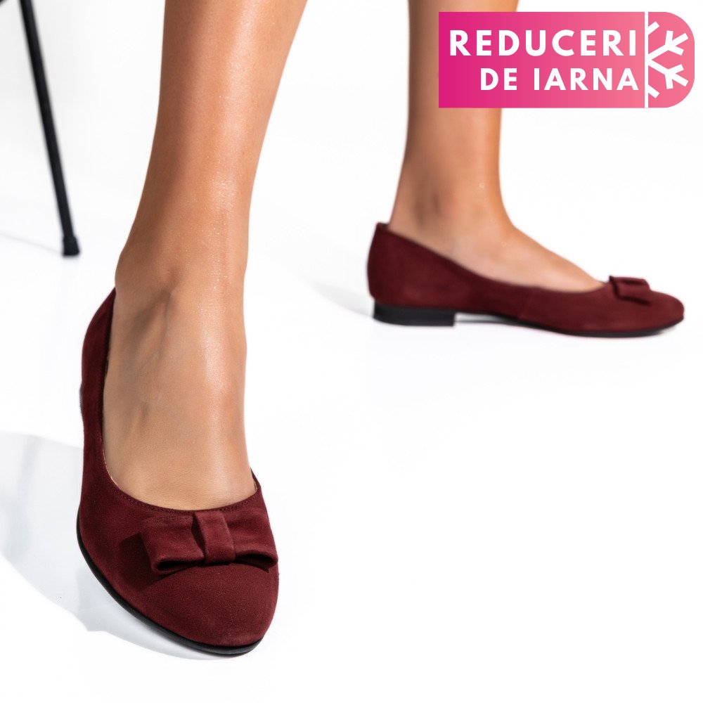 BALERINI VISINII PIELE NATURALA INTOARSA 4PC50C