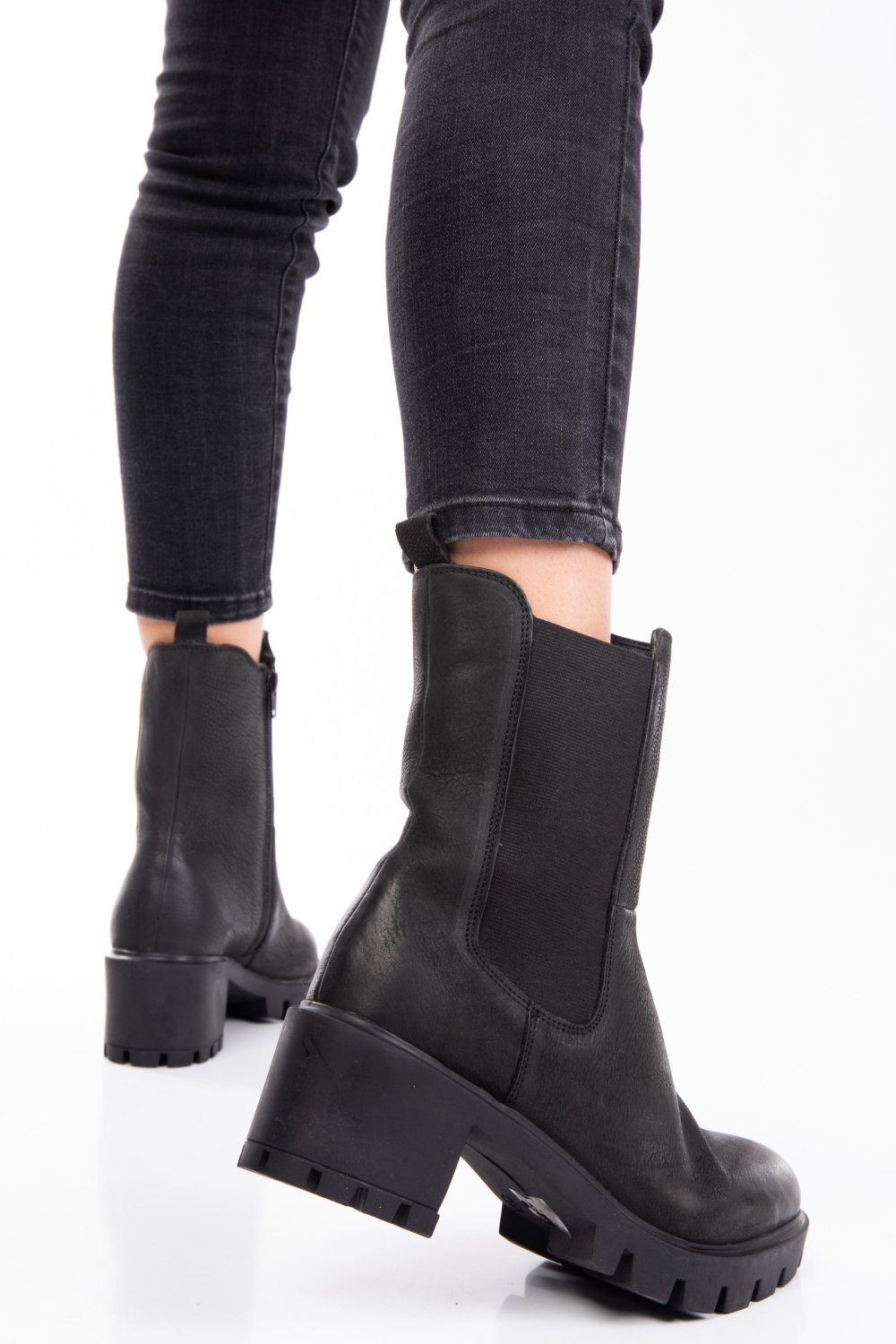 GHETE DAMA DE IARNA PIELE NATURALA BLACK NABUK 8S77799