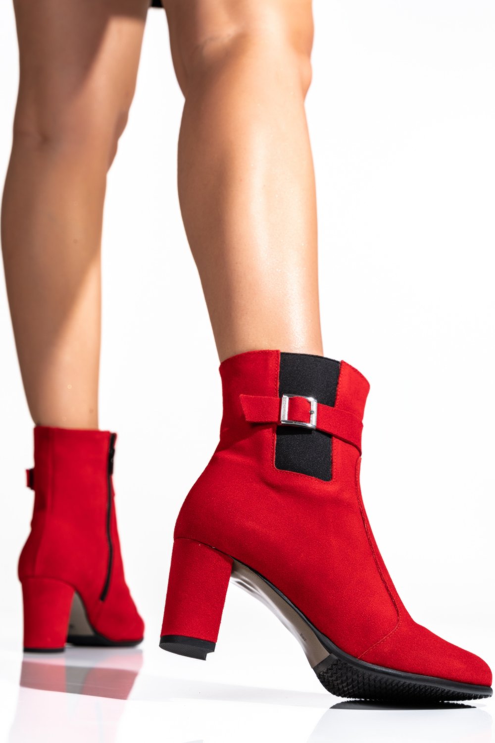 BOTINE DAMA PIELE NATURALA INTOARSA ROSII 7S7770