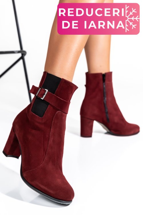 Botine dama piele naturala intoarsa visinii 7s7770