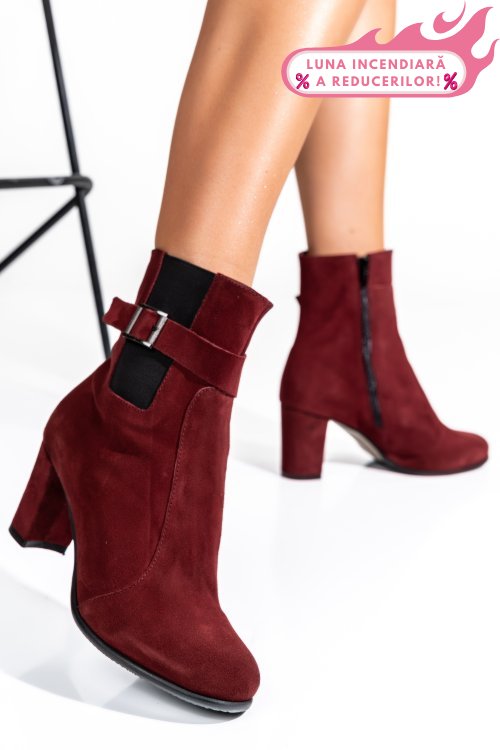Botine dama piele naturala intoarsa visinii 7s7770