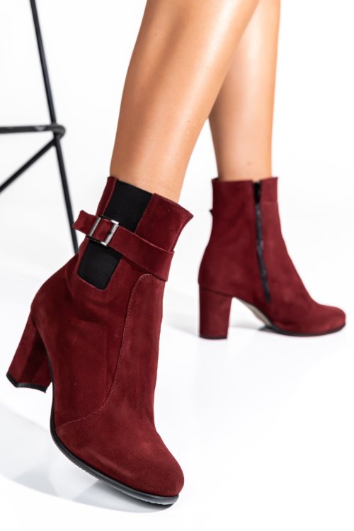 Botine dama piele naturala intoarsa visinii 7s7770