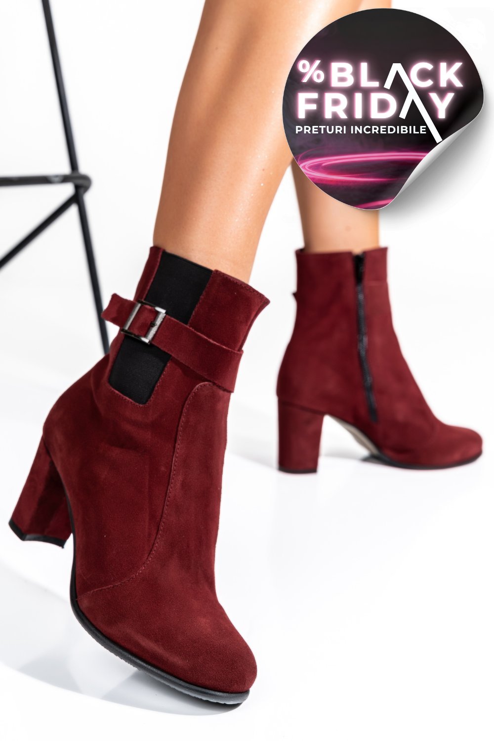 BOTINE DAMA PIELE NATURALA INTOARSA VISINII 7S7770