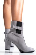 BOTINE DAMA PIELE NATURALA INTOARSA GRI 7S7770