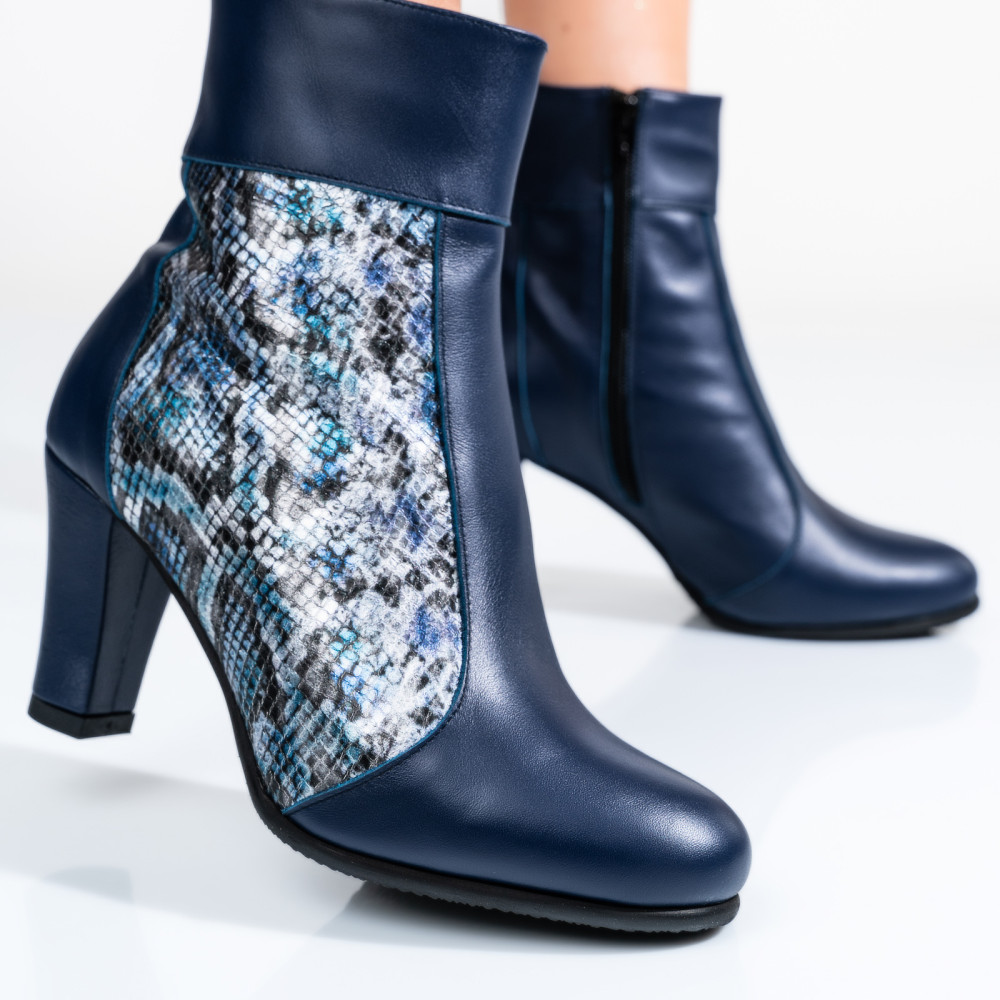 BOTINE DAMA PIELE NATURALA BLEUMARIN 7S7771