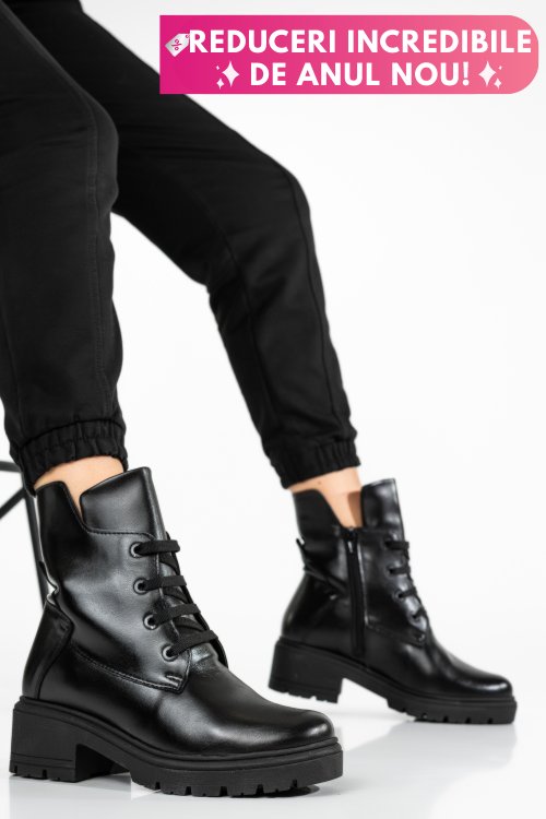 Ghete femei piele naturala negre 9s7748