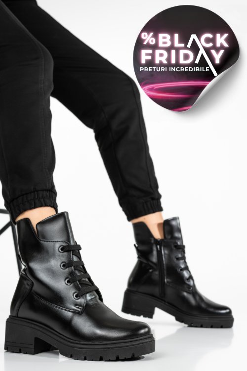 Ghete femei piele naturala negre 9s7748