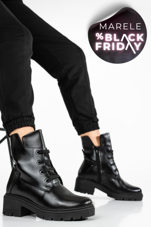 Ghete femei piele naturala negre 9s7748