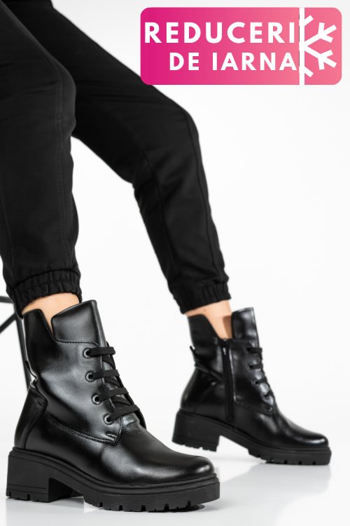 Ghete femei piele naturala negre 9s7748