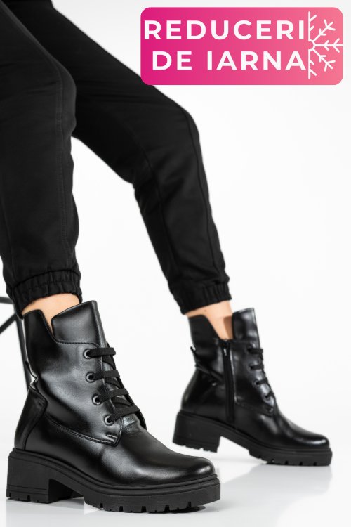 Ghete femei piele naturala negre 9s7748