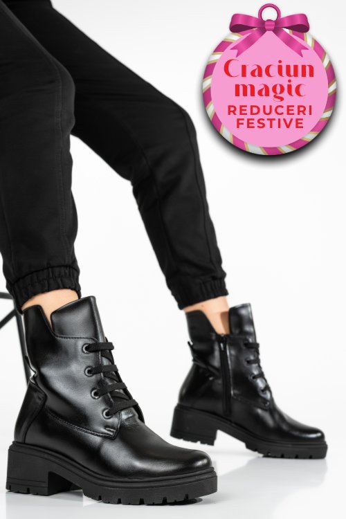 Ghete femei piele naturala negre 9s7748