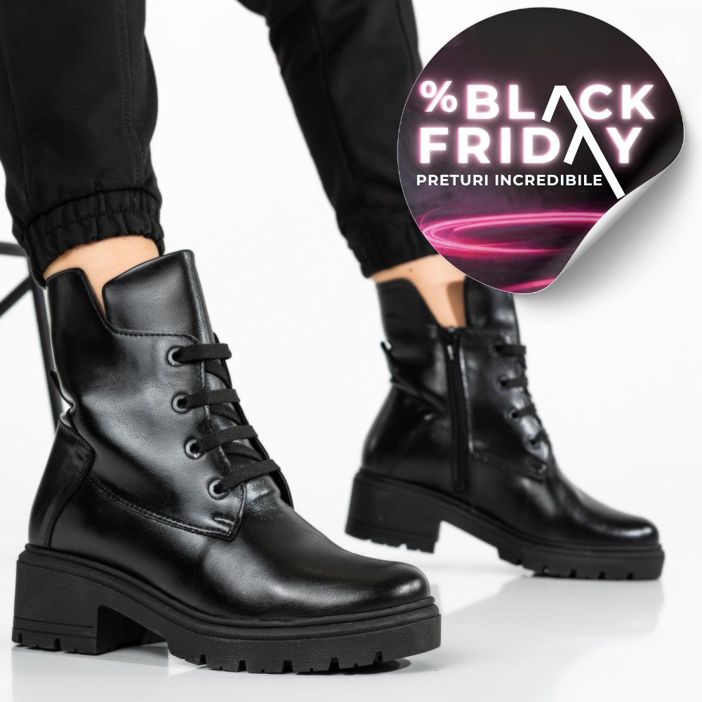 GHETE FEMEI PIELE NATURALA NEGRE 9S7748