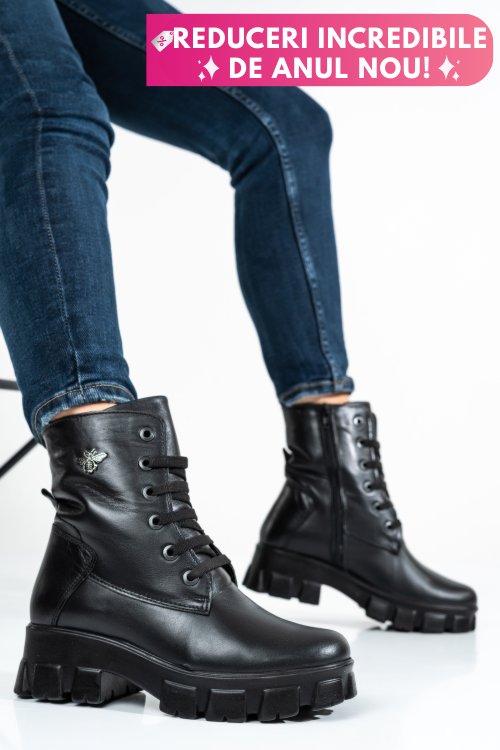 Ghete femei piele naturala negre 9s7752