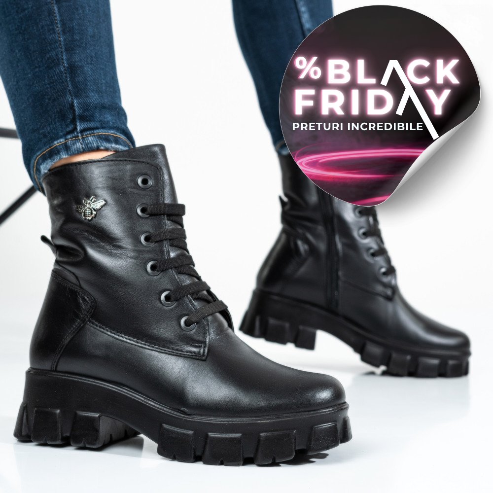 GHETE FEMEI PIELE NATURALA NEGRE 9S7752