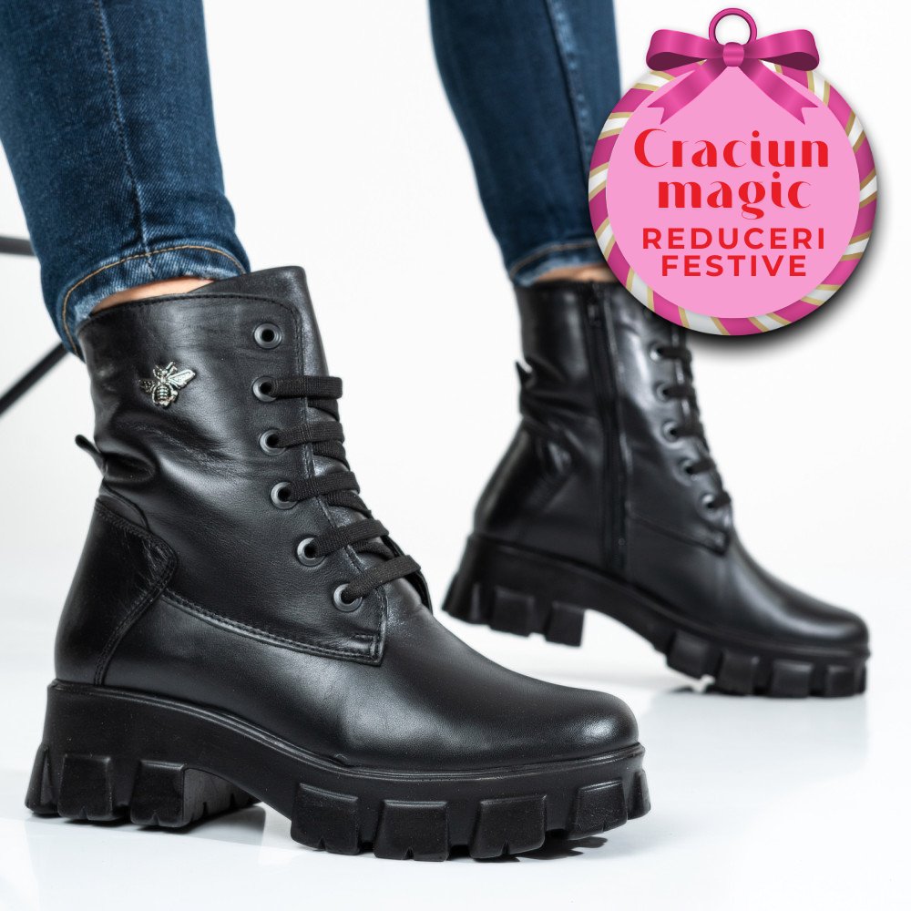 GHETE FEMEI PIELE NATURALA NEGRE 9S7752