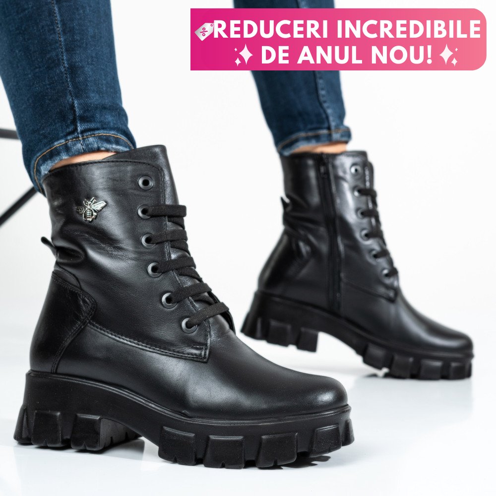 GHETE FEMEI PIELE NATURALA NEGRE 9S7752