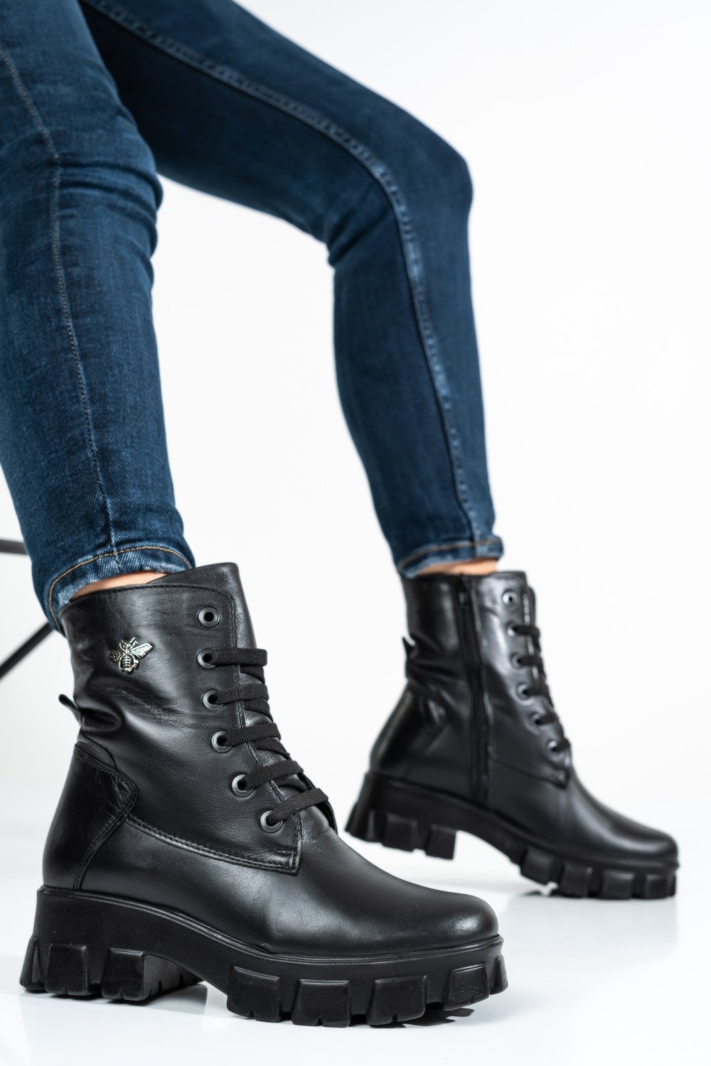 GHETE FEMEI PIELE NATURALA NEGRE 9S7752