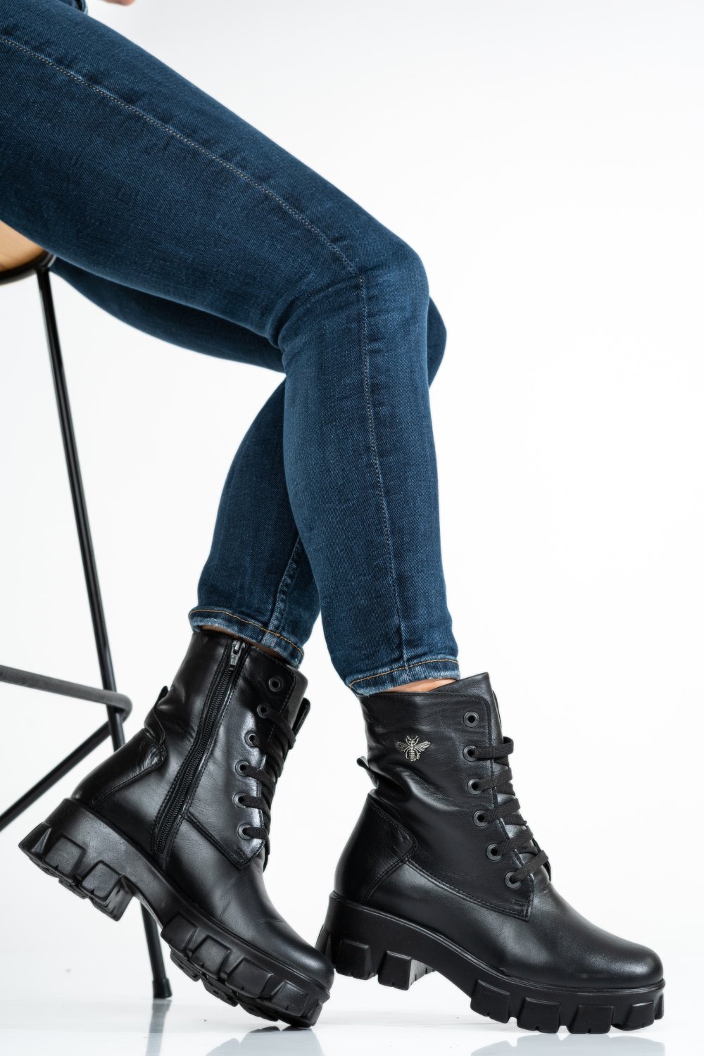 GHETE FEMEI PIELE NATURALA NEGRE 9S7752