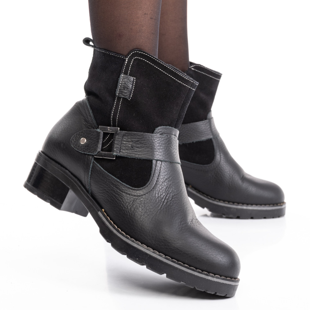 GHETE FEMEI PIELE NATURALA NEGRE 0S7755