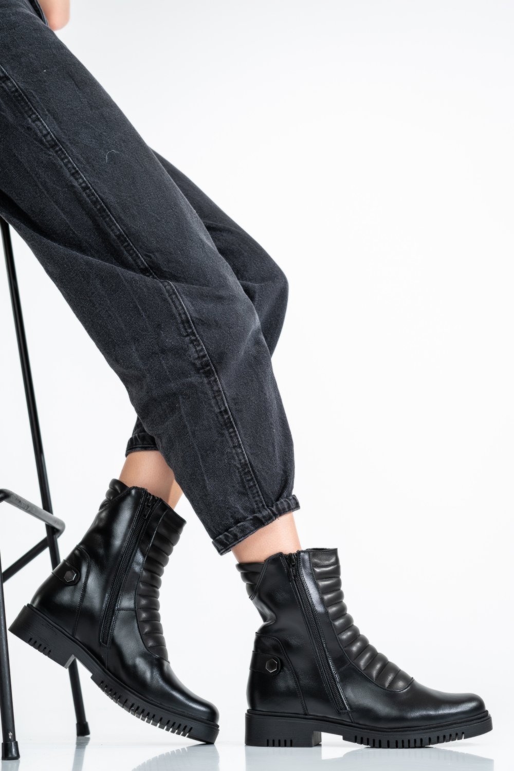 GHETE DAMA PIELE NATURALA NEGRE 9S7753