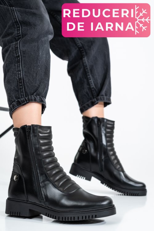 Ghete dama piele naturala negre 9s7753