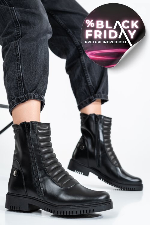 Ghete dama piele naturala negre 9s7753