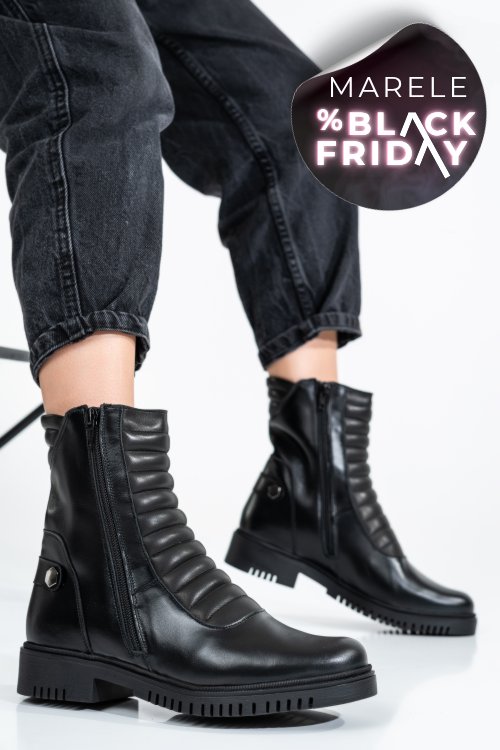 Ghete dama piele naturala negre 9s7753